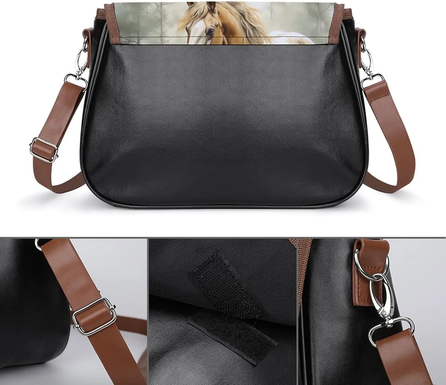 Dragonfly Green Crossbody Bags for Women,PU Leather Tote Bag for Women,Shoulder Bag Purse for Work Shopping Travel