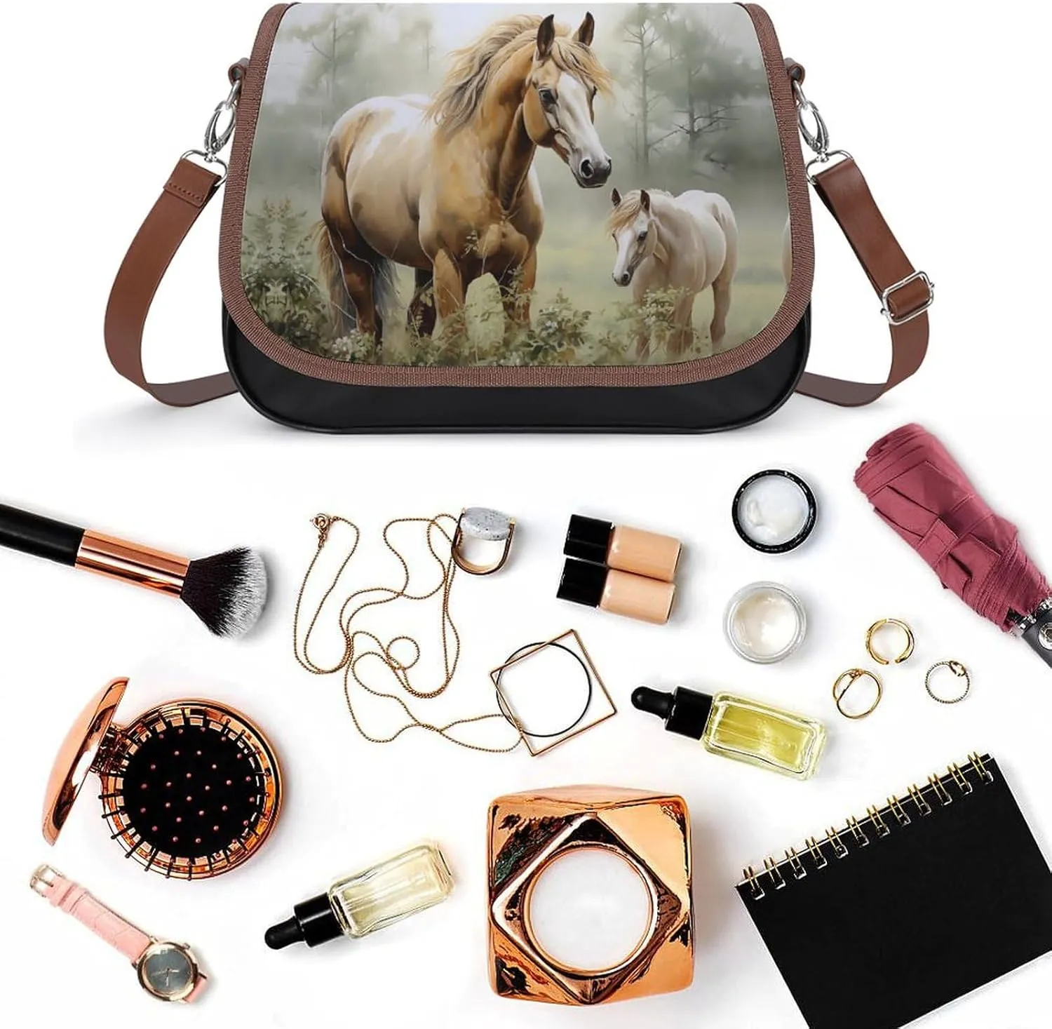 Dragonfly Green Crossbody Bags for Women,PU Leather Tote Bag for Women,Shoulder Bag Purse for Work Shopping Travel