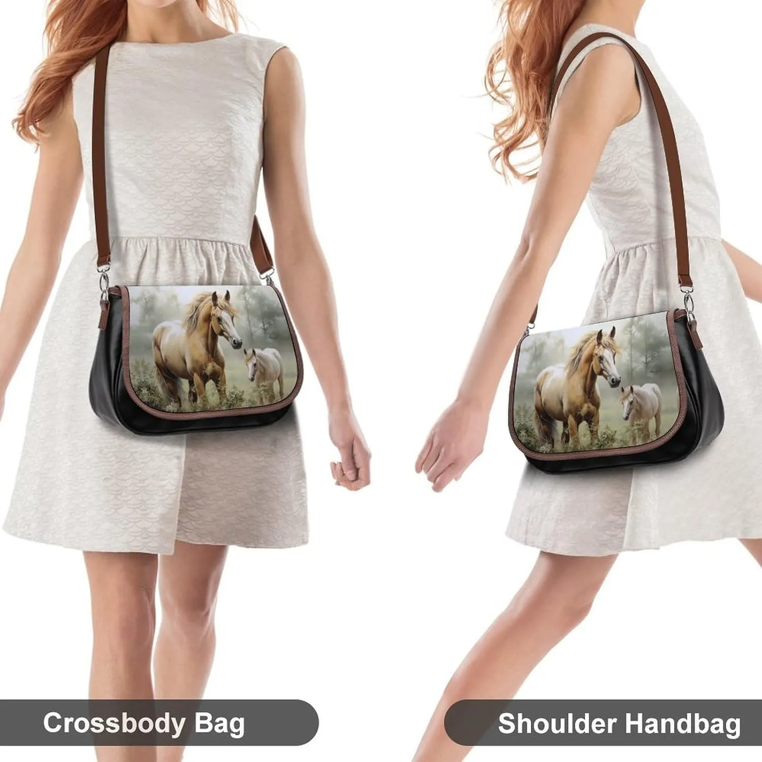 Dragonfly Green Crossbody Bags for Women,PU Leather Tote Bag for Women,Shoulder Bag Purse for Work Shopping Travel