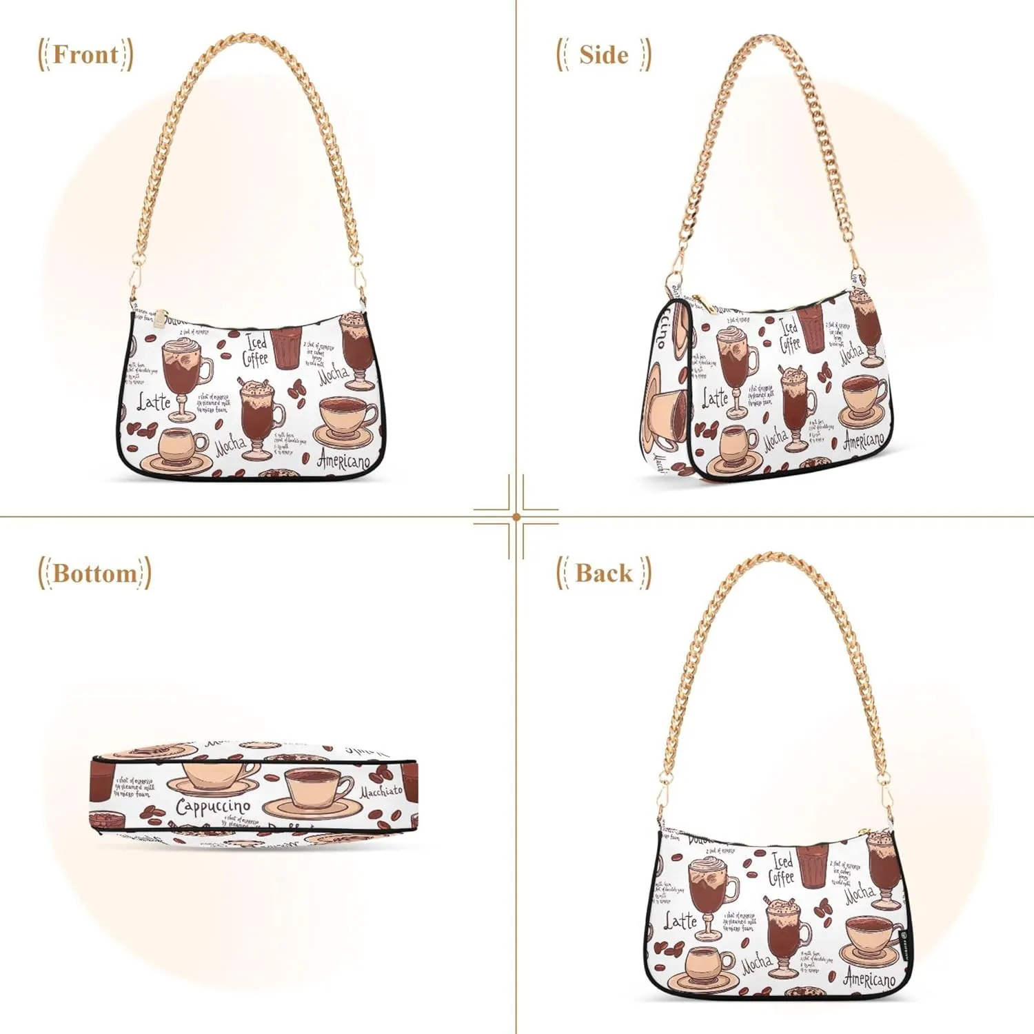 Duck Print Blue Trendy Purse Hobo Designer Clutch Womens Trendy Handbags Chain over the Shoulder Purse
