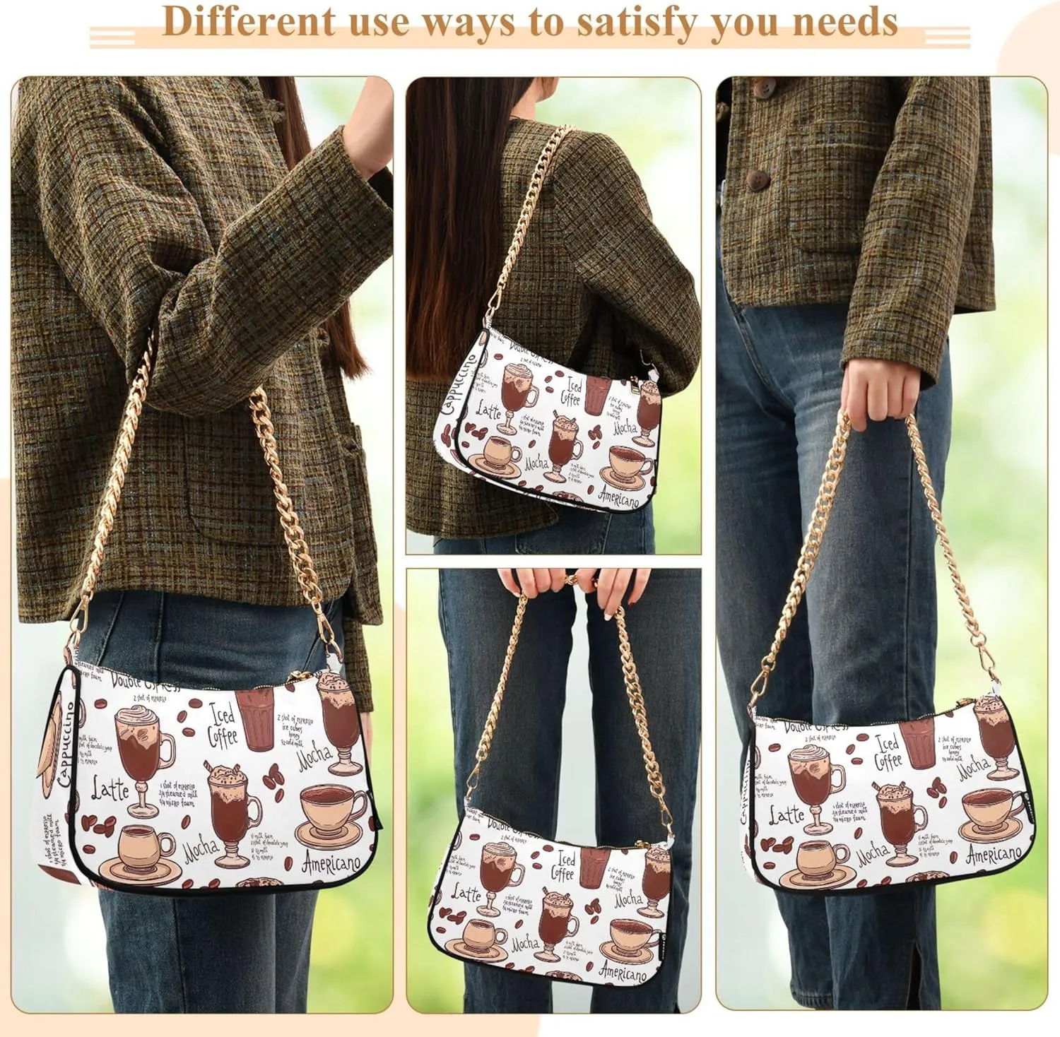Duck Print Blue Trendy Purse Hobo Designer Clutch Womens Trendy Handbags Chain over the Shoulder Purse