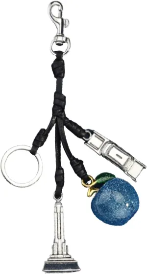 Eiffel Tower Car Cherry Bag Charms Keychain Purse Charms For Handbags Zipper Pull Charm Accessories Keychains For Women