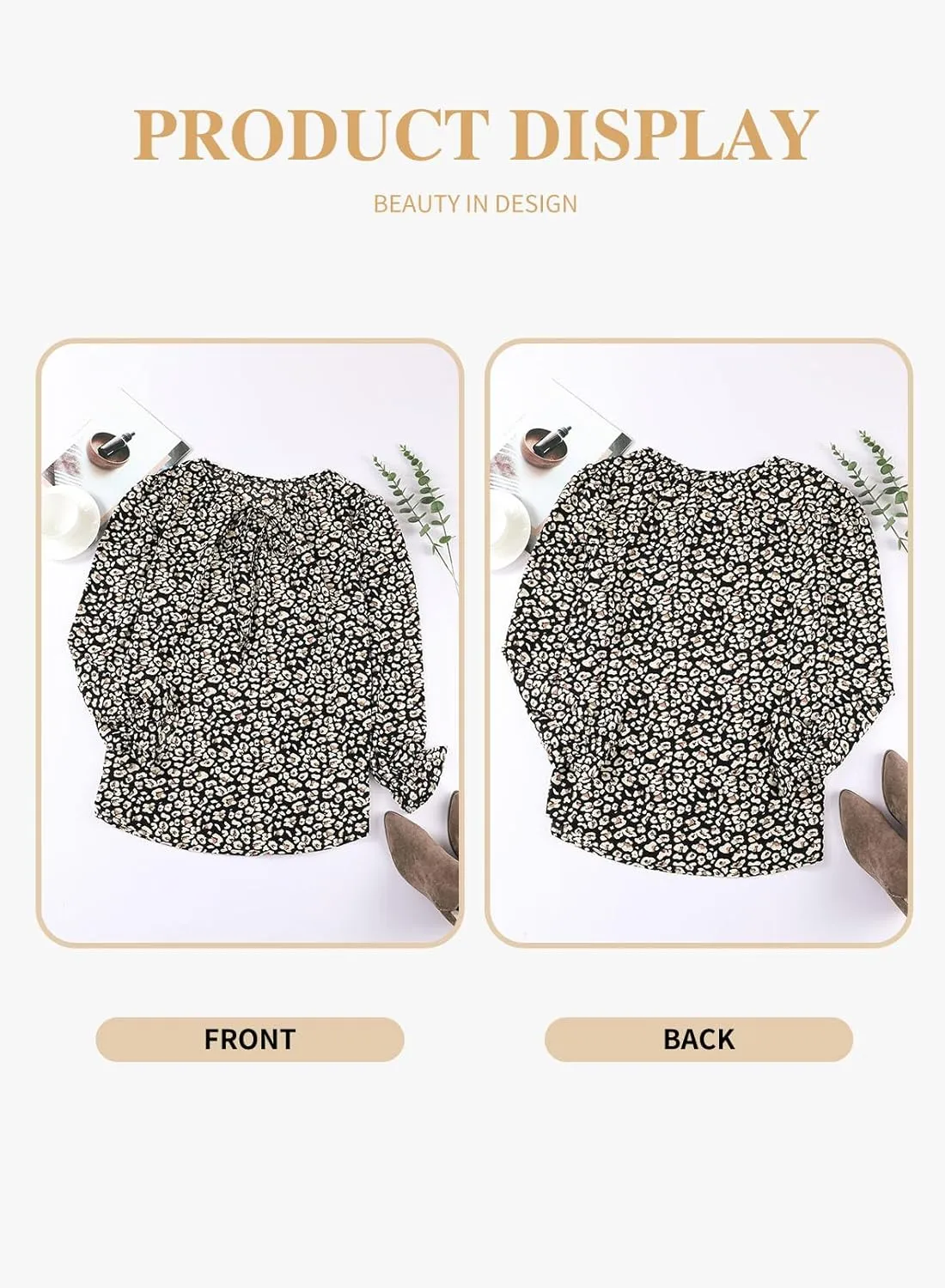 Eytino Plus Size Tops for Women Boho Floral Print V Neck Long Sleeve Drawstring Chiffon Blouses Shirts(1X-5X)