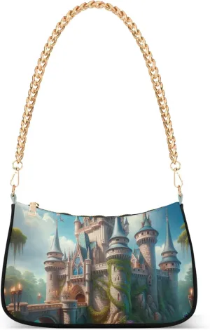 Fantasy Mermaid under Sea Tote Bag Purse Hobo Tote Bag Womens Vintage Handbags Chain Small Shoulder Bag