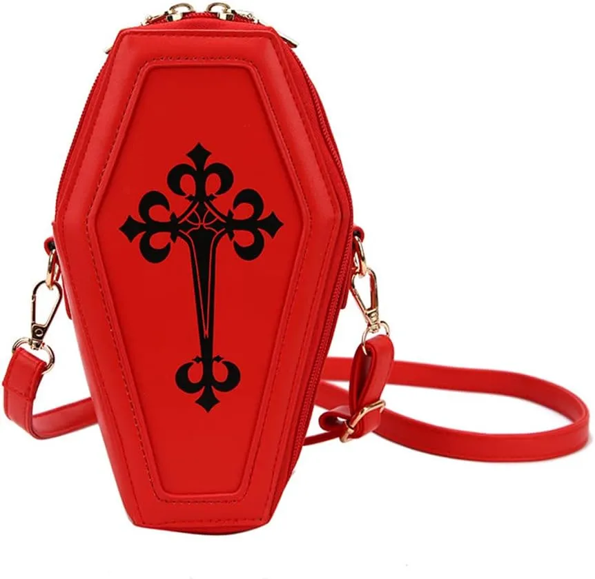 Fashion Coffin Bags for Women Gothic Purse Shoulder Bag Girls Funny halloween purses and handbags Crossbody Bag