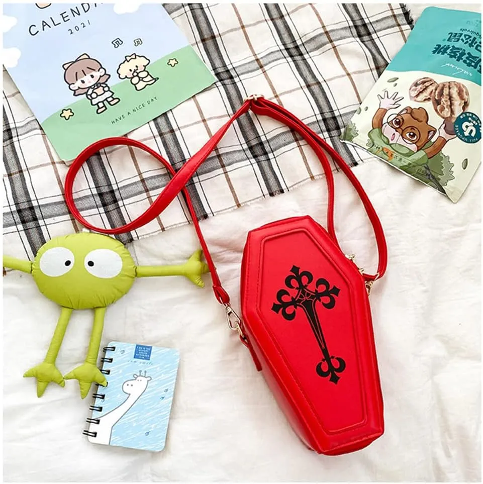 Fashion Coffin Bags for Women Gothic Purse Shoulder Bag Girls Funny halloween purses and handbags Crossbody Bag
