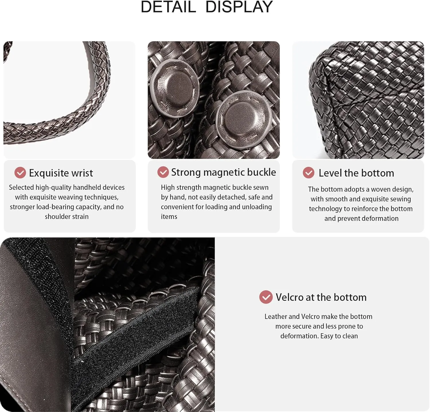 Fashion Designer Handbags and Purses, Women Shoulder Bag, Casual Hand Woven Shopping Tote Hobo, Ladies Underarm Bags