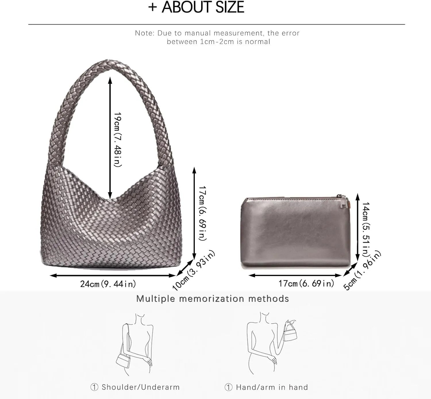 Fashion Designer Handbags and Purses, Women Shoulder Bag, Casual Hand Woven Shopping Tote Hobo, Ladies Underarm Bags