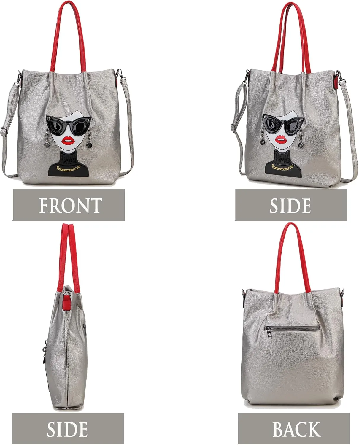 Fashion Purses for Women Novelty Lady Face Top Handle Satchel Handbags Funky Shoulder Bag Tote Bag
