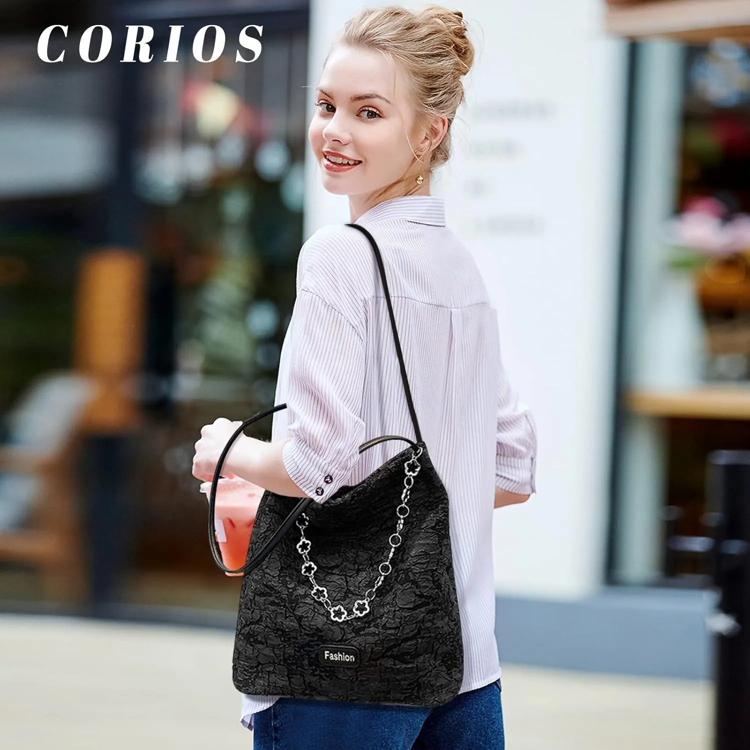 Fashion Women Handbag Bucket Tote Bag Casual Shoulder Bag