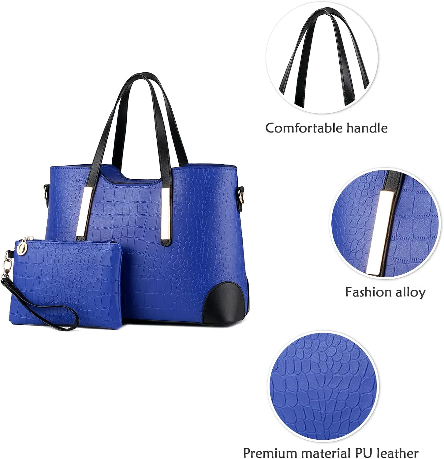 Fashion Women Handbags Set 2 Pcs Large Shoulder Bag Multifunctional