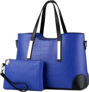 Fashion Women Handbags Set 2 Pcs Large Shoulder Bag Multifunctional