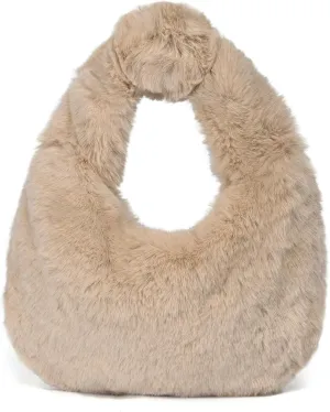 Faux Furry Fuzzy Fur Purse for Women, Fluffy Tote Bag Clutch Handbags