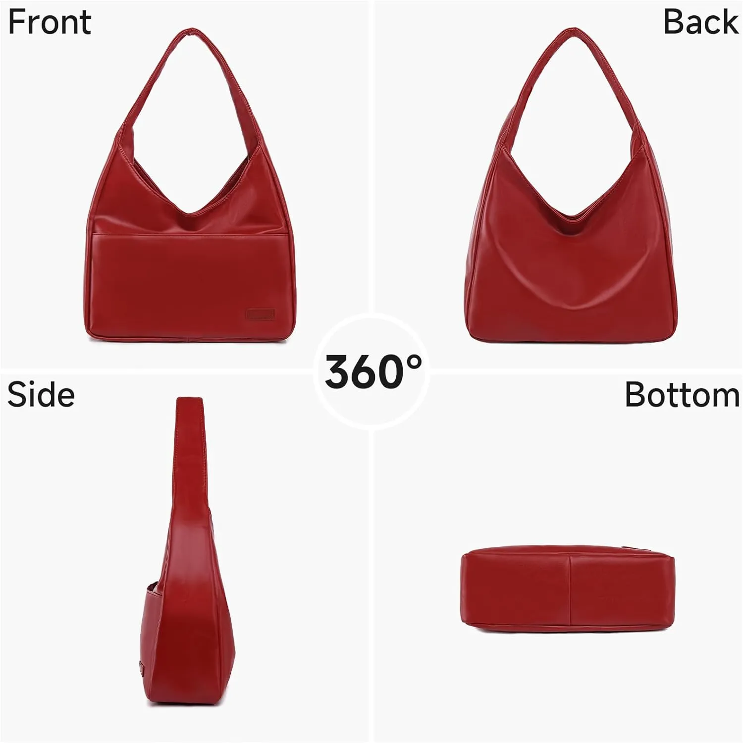 Faux Leather Tote Bag, Shoulder Bag for Women Satchel Handbag Crossbody Soft Women's Hobo Handbags