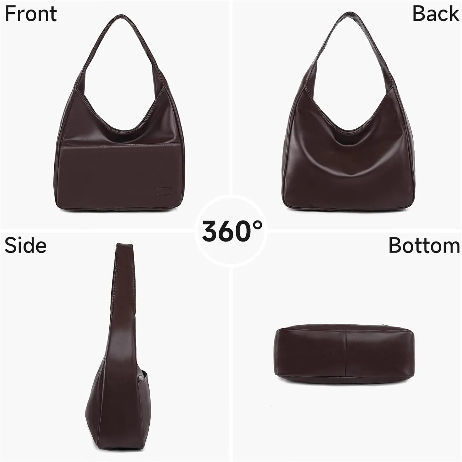 Faux Leather Tote Bag, Shoulder Bag for Women Satchel Handbag Crossbody Soft Women's Hobo Handbags