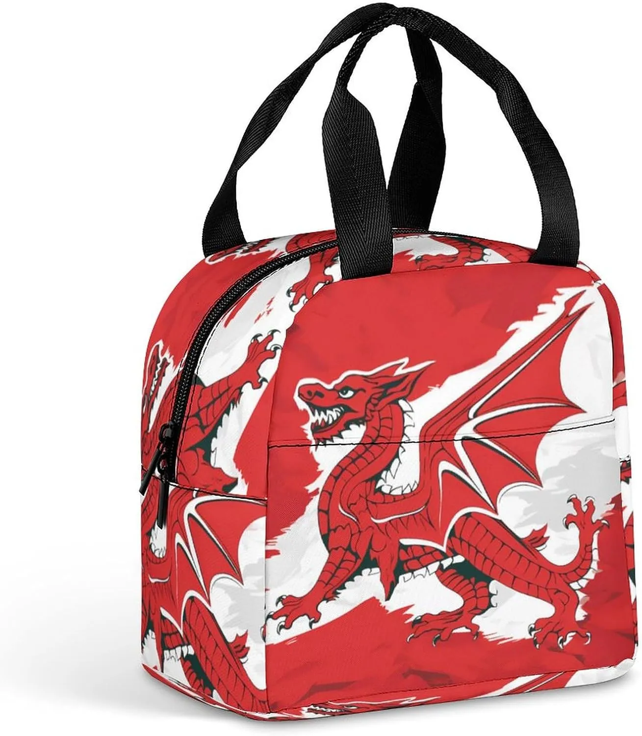 Flag of Wales Welsh Reusable Lunch Bag Insulated Tote Box Cooler Food Handbags Case For Women Men 22 * 20 * 13cm