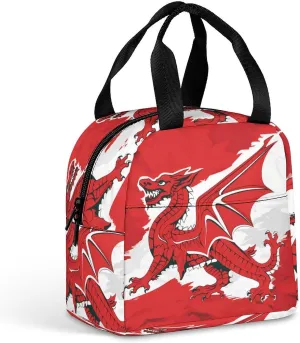 Flag of Wales Welsh Reusable Lunch Bag Insulated Tote Box Cooler Food Handbags Case For Women Men 22 * 20 * 13cm