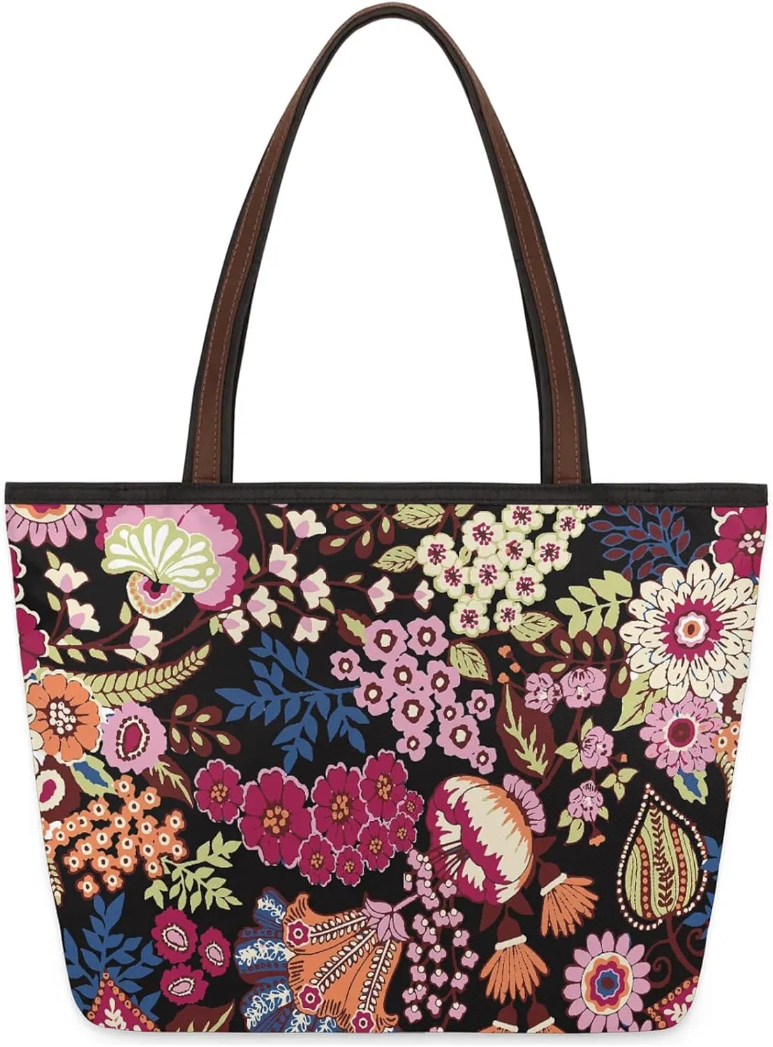 Floral Plant Bushes Tote Bag for Women Womens Handbags Tote Bag for Work Shopping Travel Beach