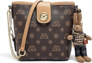 FOXLOVER PVC Crossbody Bags for Women Doll Hanging Decoration Small Top-handle Purses Lightweight