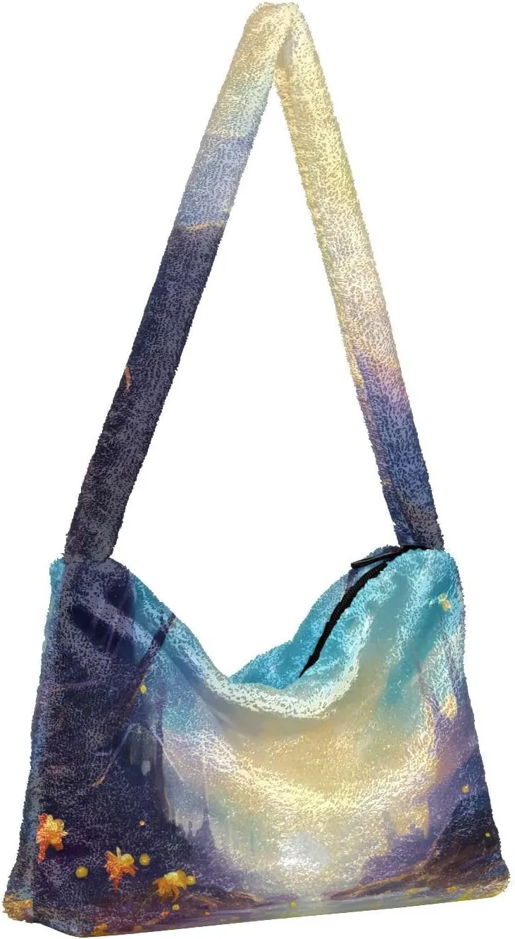 GAIGEO Fantasy World Flower Sea Shoulder Bag, Handbag Shoulder Bag, Crossbody Bookbag for Women