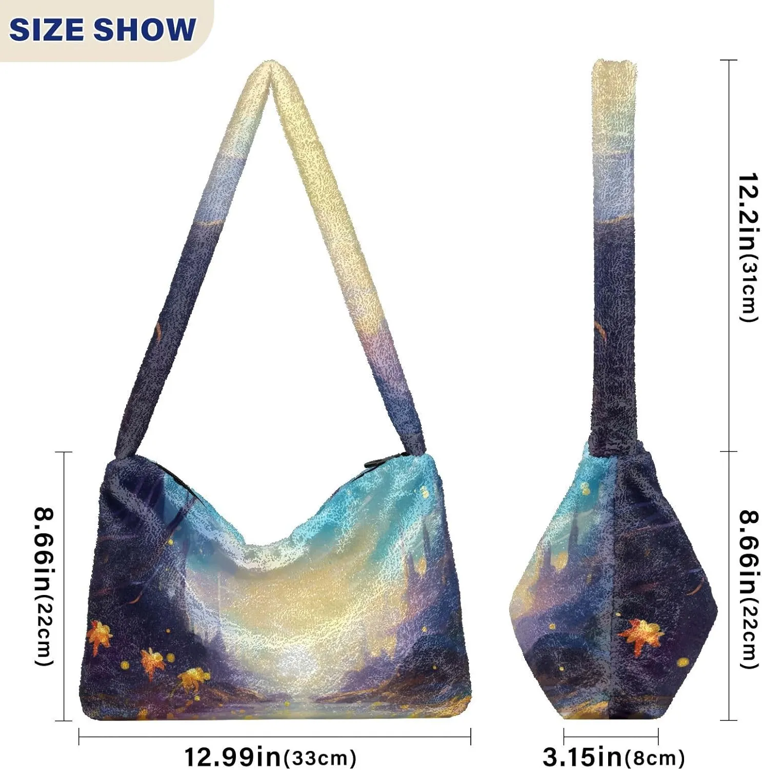GAIGEO Fantasy World Flower Sea Shoulder Bag, Handbag Shoulder Bag, Crossbody Bookbag for Women