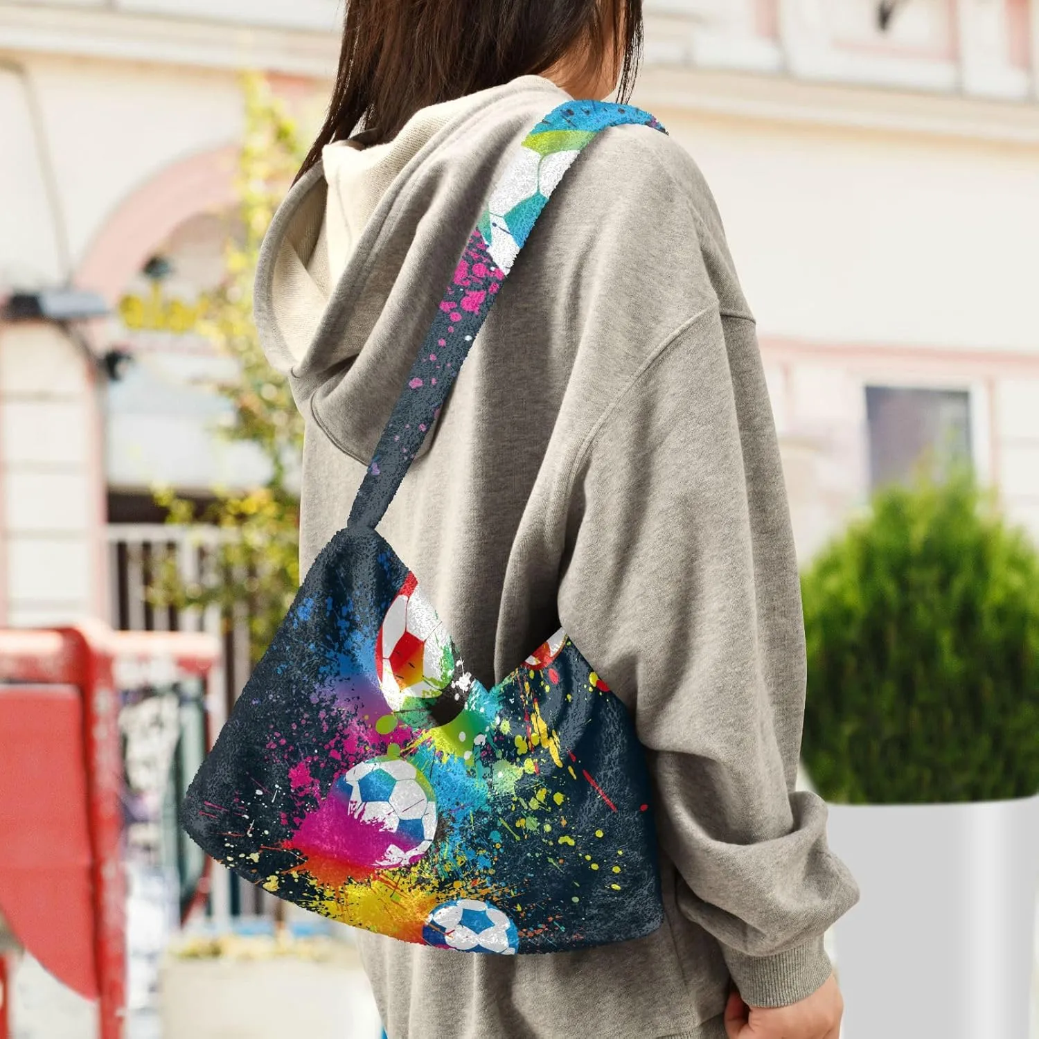 GAIGEO Fantasy World Flower Sea Shoulder Bag, Handbag Shoulder Bag, Crossbody Bookbag for Women