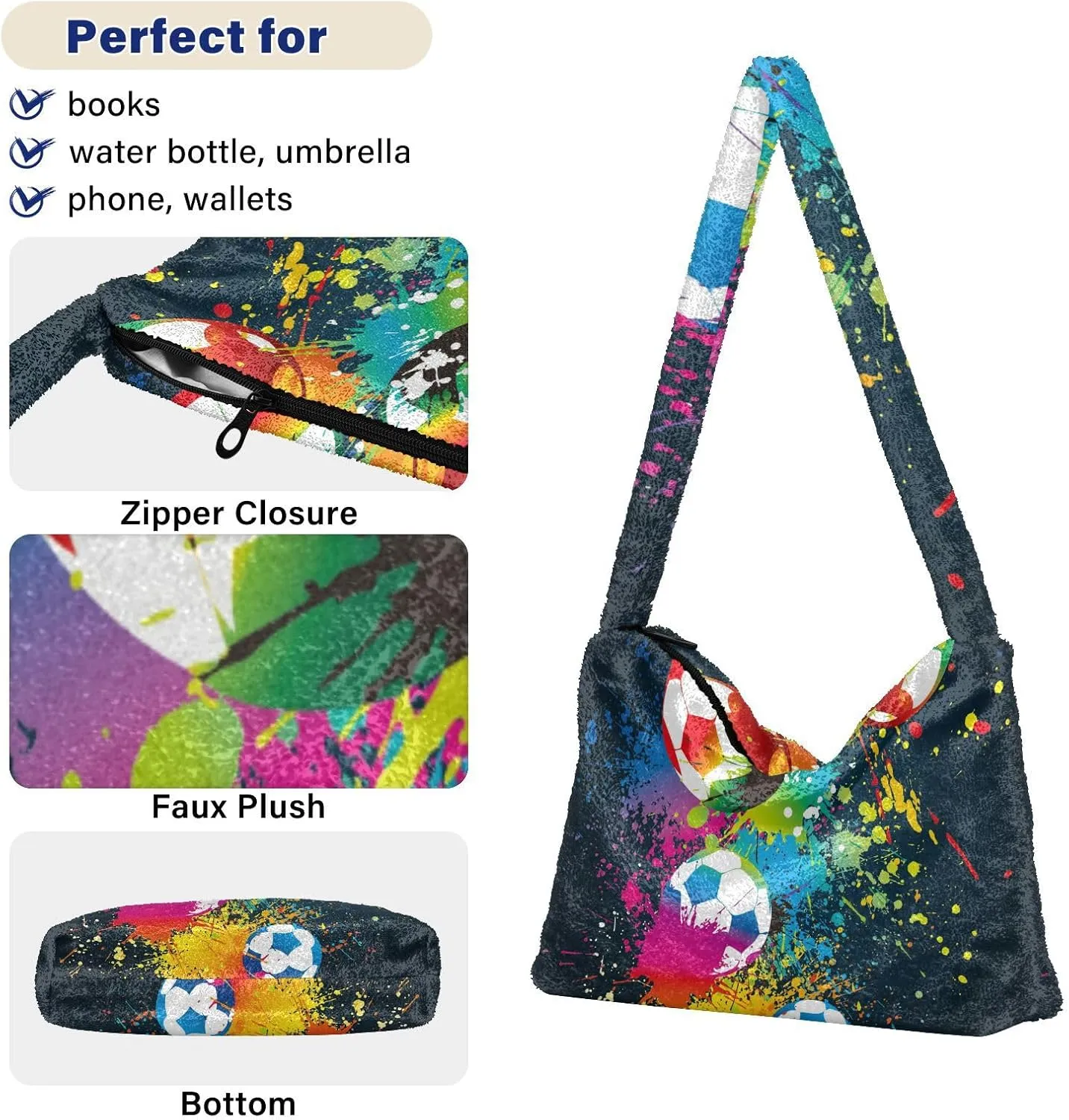 GAIGEO Fantasy World Flower Sea Shoulder Bag, Handbag Shoulder Bag, Crossbody Bookbag for Women