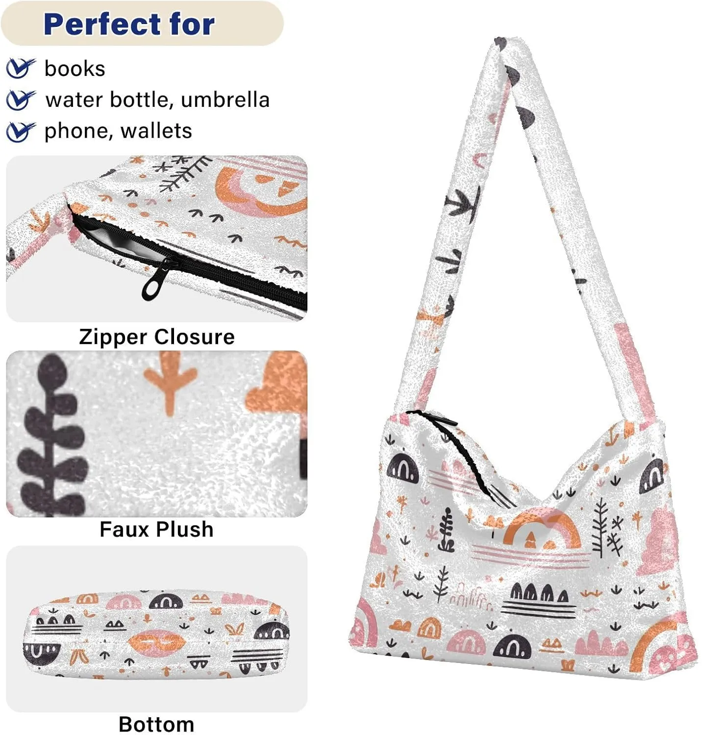 GAIGEO Hello Bear Orange Fruit Flower Bike Women Handbags Shoulder Bag, Lightweight Shoulder Bag, Womens Outdoor Bag