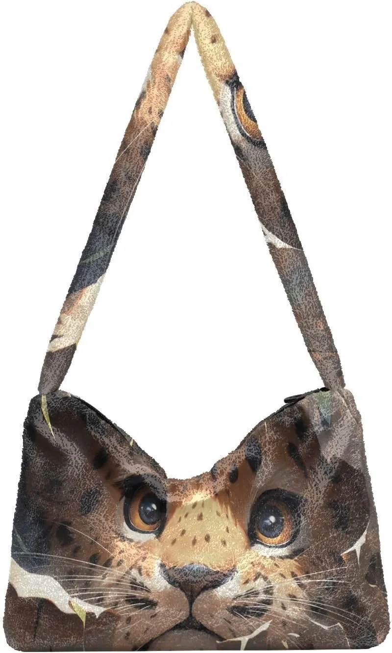 GAIGEO Little Bear Behind the Broken Wall Womens Shoulder Bag, Shoulder Bag with Pocket, Lightweight Handbags for Women