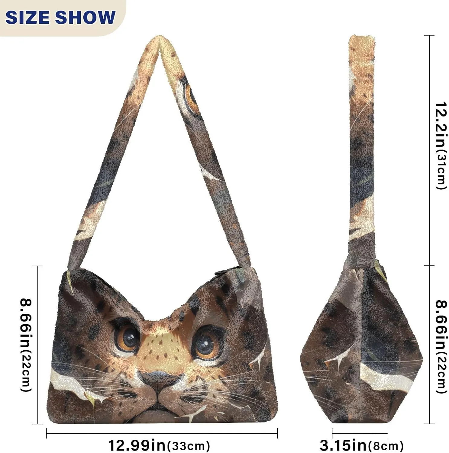 GAIGEO Little Bear Behind the Broken Wall Womens Shoulder Bag, Shoulder Bag with Pocket, Lightweight Handbags for Women