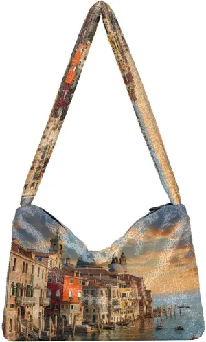 GAIGEO Nautical with a Lighthouse and Sea Shells Women's Bag, Medium Size Handbags, Shoulder Bag for Woman
