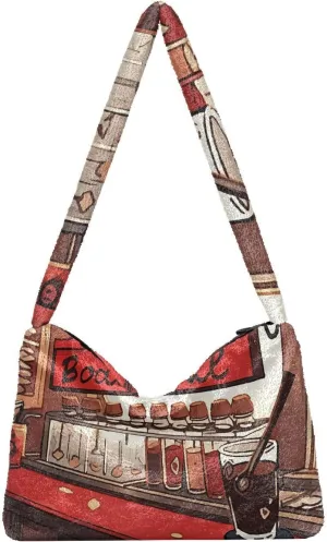 GAIGEO Red Blue White Watercolor Stars American Womens Shoulder Bag, Handbag Shoulder Bag, Womens Outdoor Bag