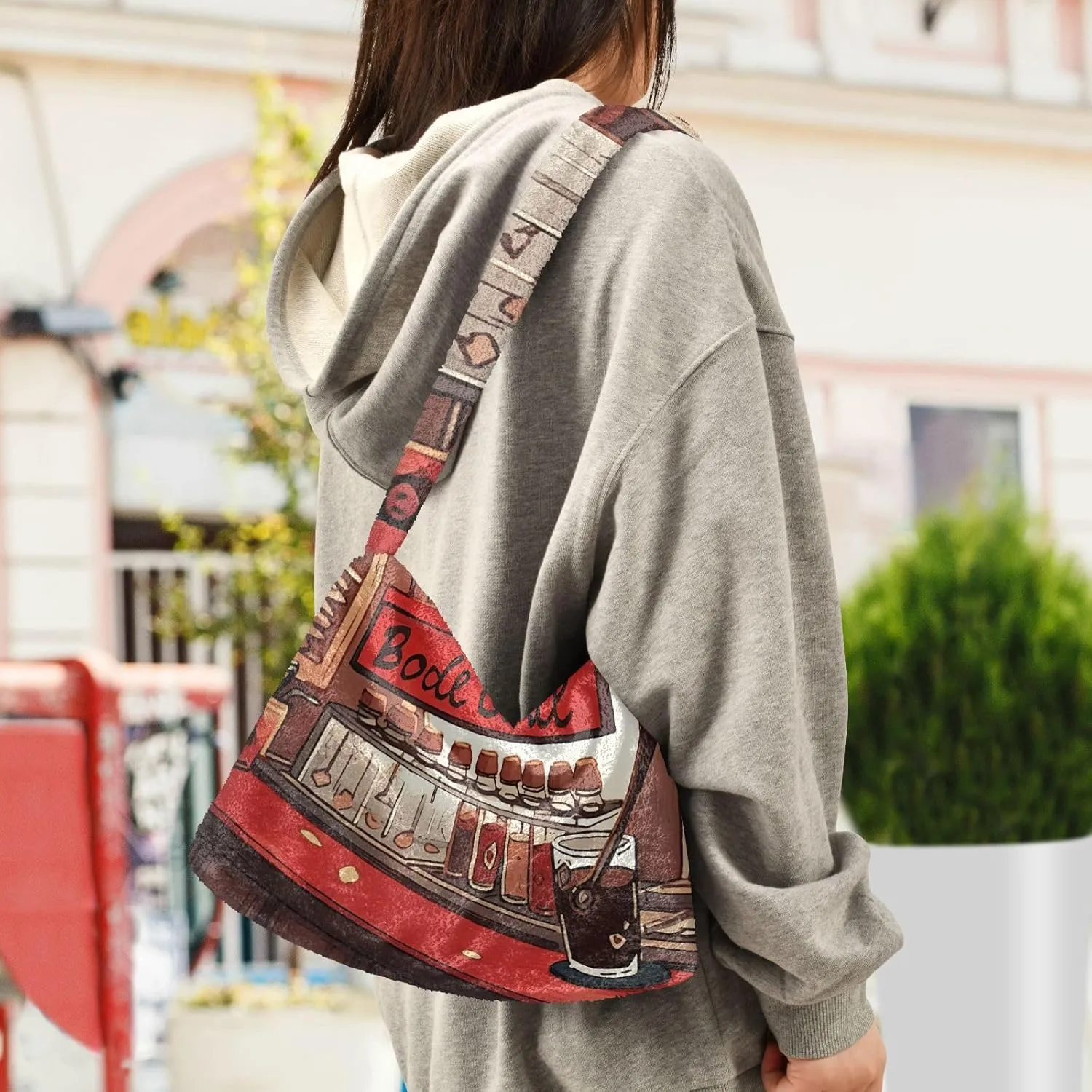 GAIGEO Red Blue White Watercolor Stars American Womens Shoulder Bag, Handbag Shoulder Bag, Womens Outdoor Bag