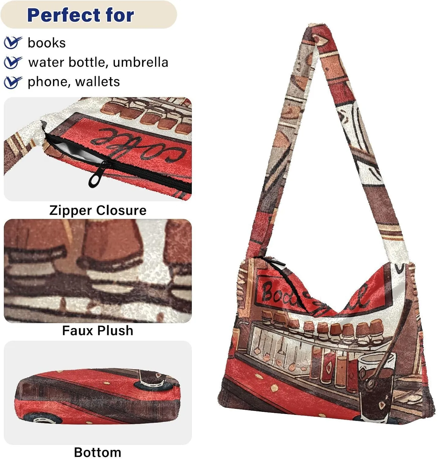 GAIGEO Red Blue White Watercolor Stars American Womens Shoulder Bag, Handbag Shoulder Bag, Womens Outdoor Bag