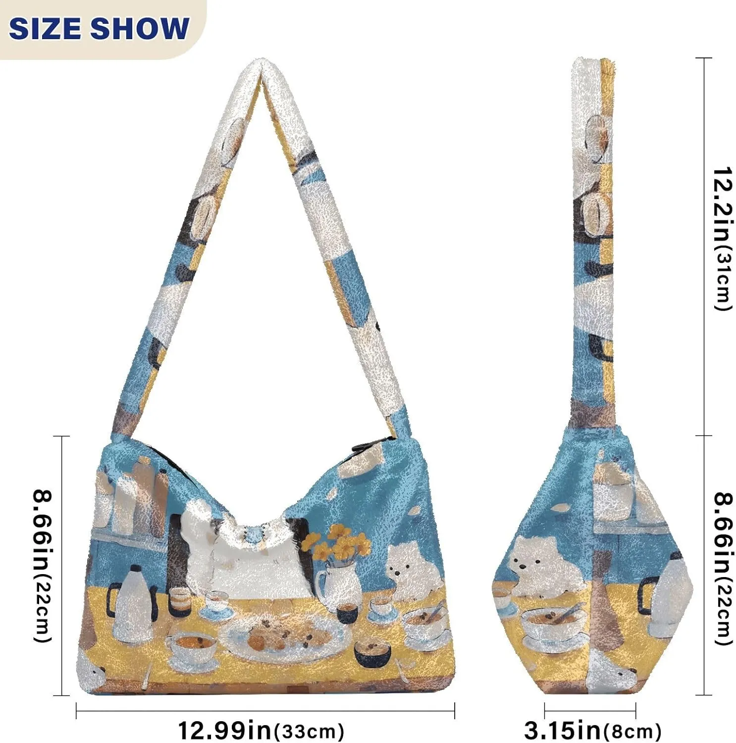 GAIGEO Retro Yellow Abstract Moon Cat Lady Shoulder Bag, Crossbody Bookbag for Women, Womens Outdoor Bag