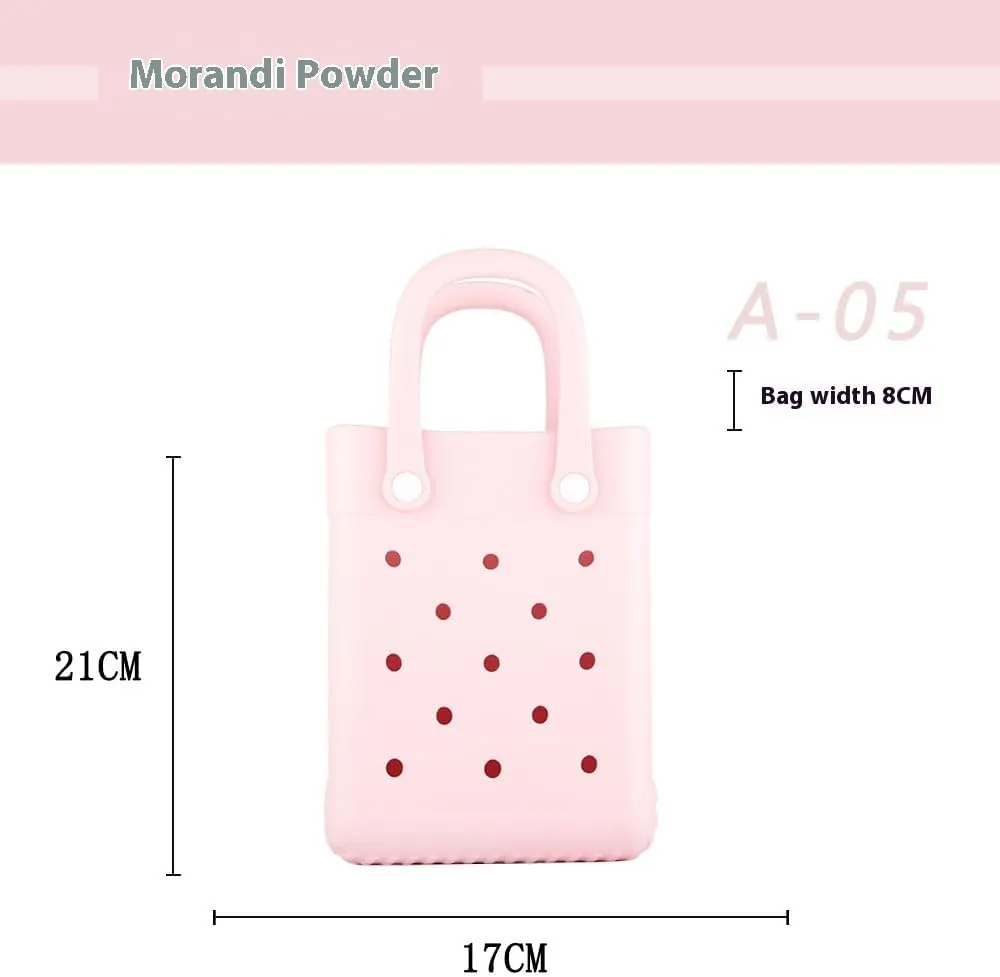 GBB Rubber Beach Bag X-Small Beach Tote Bag Waterproof Mini Tote Bag for the Beach Boat Pool Sports Travel Bag Open Handbag