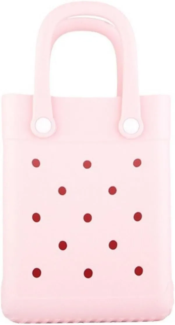 GBB Rubber Beach Bag X-Small Beach Tote Bag Waterproof Mini Tote Bag for the Beach Boat Pool Sports Travel Bag Open Handbag