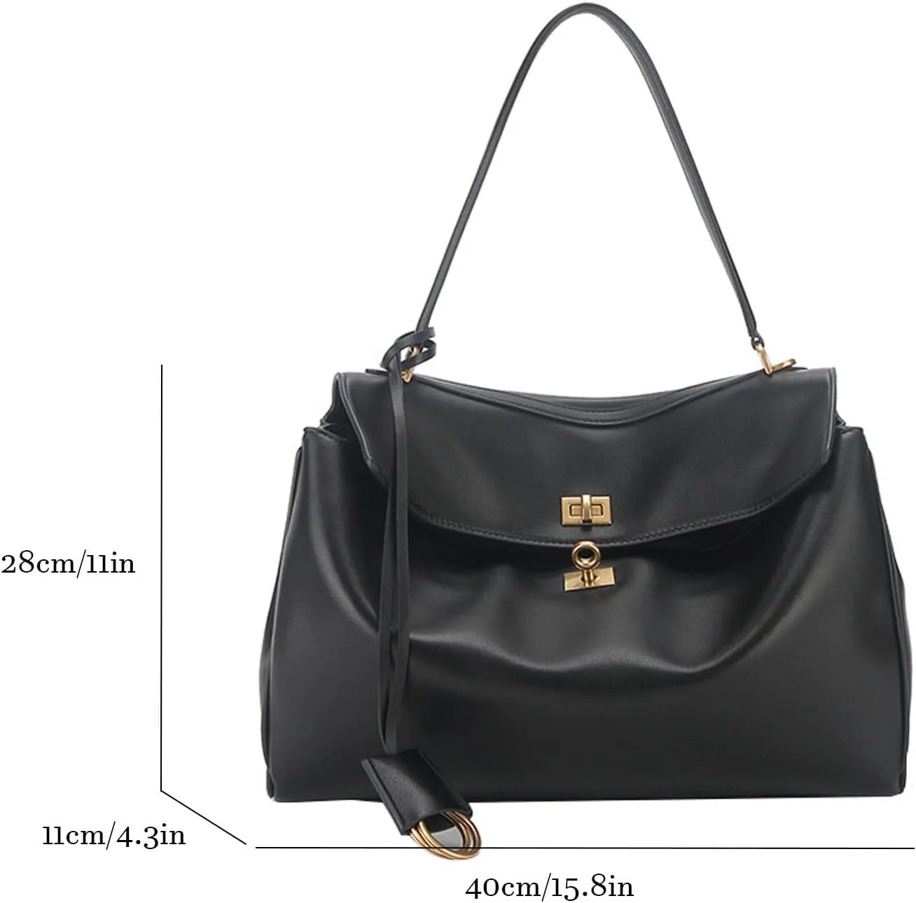 Genuine Leather Women's Shoulder Bag,Fashion Travel Bag, Retro Large Crossbody Travel Work Bag Purse