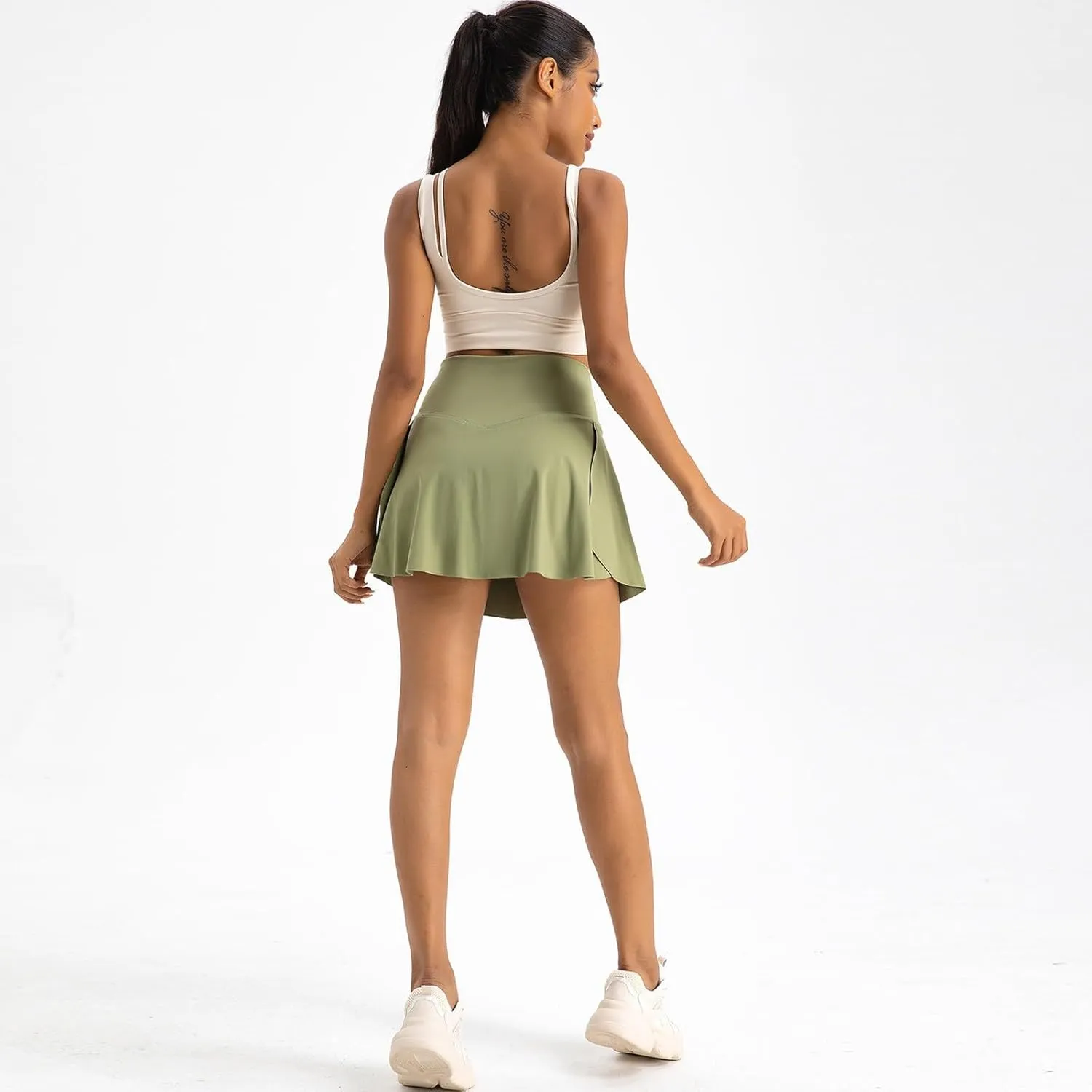 Golf Skirts for Women with Shorts Tummy Control Crossover High Waisted Skirts Casual Wrap Flowy Cute Mini Skirt Y2k
