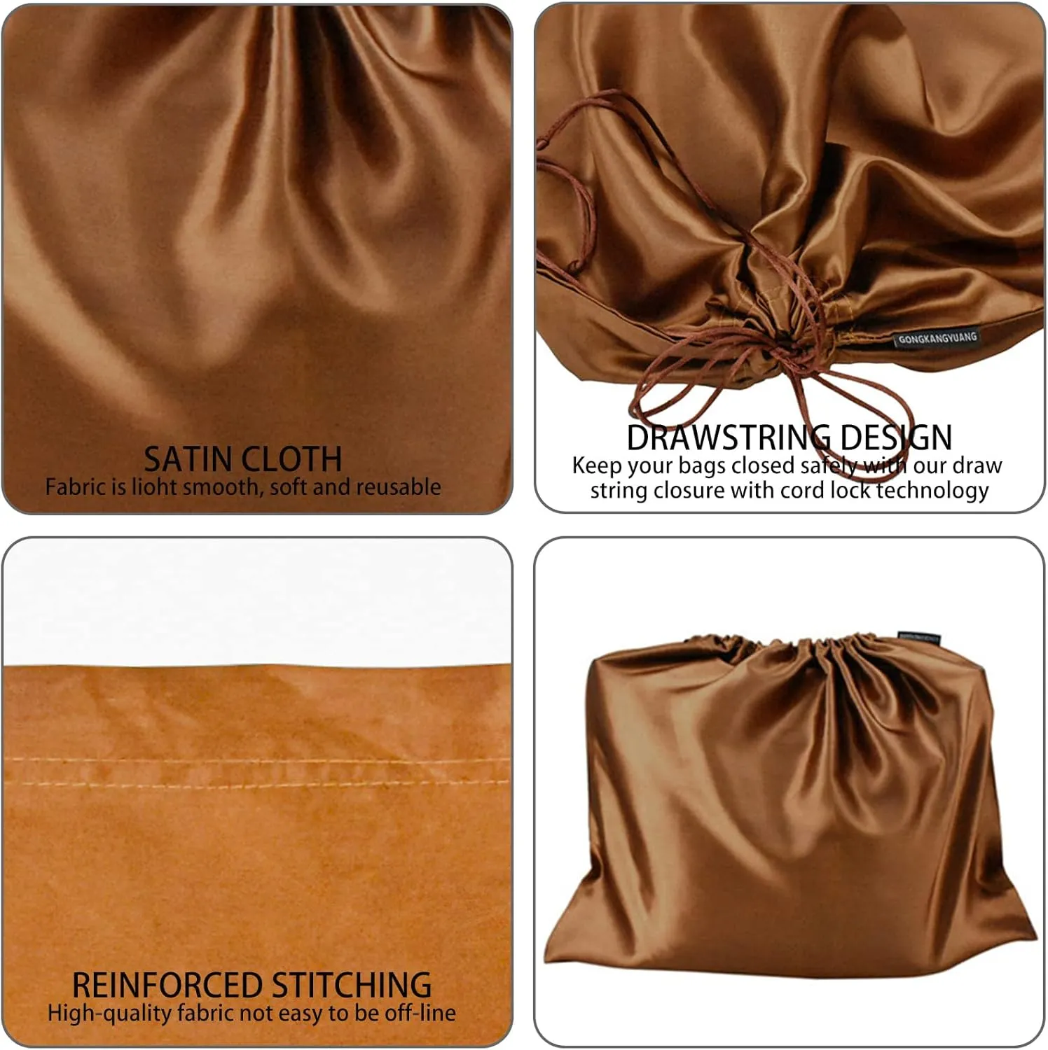 GONGKANGYUAN 30 Pack Dust Bags for Handbags Travel Storage Pouch, Silk Handbag Dust Cover Bags for Purses Pocketbooks Shoes Boots