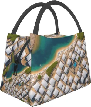 Greek Architecture Printed Patterns Lunch Bag For Women & Men Insulated Lunch Tote Bag Reusable Lunch Boxes For Work Travel Picnic