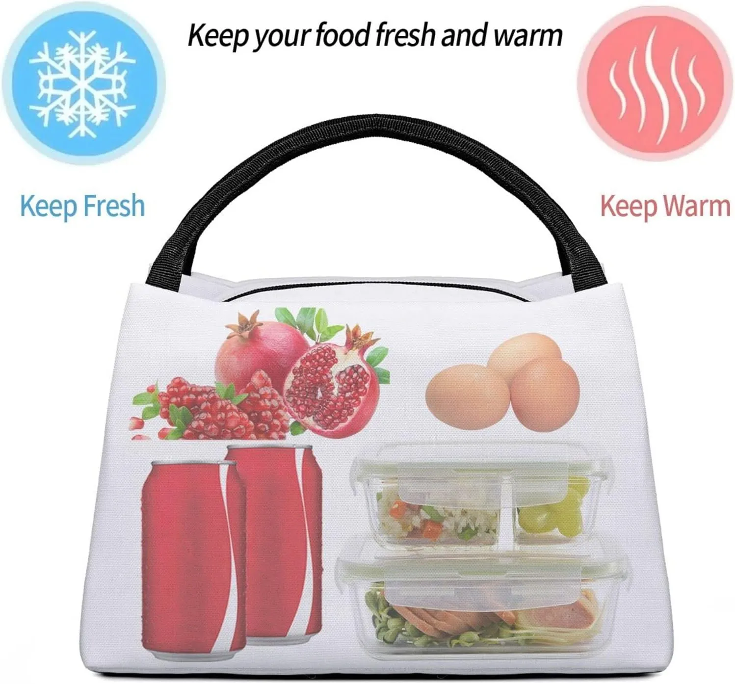Greek Architecture Printed Patterns Lunch Bag For Women & Men Insulated Lunch Tote Bag Reusable Lunch Boxes For Work Travel Picnic