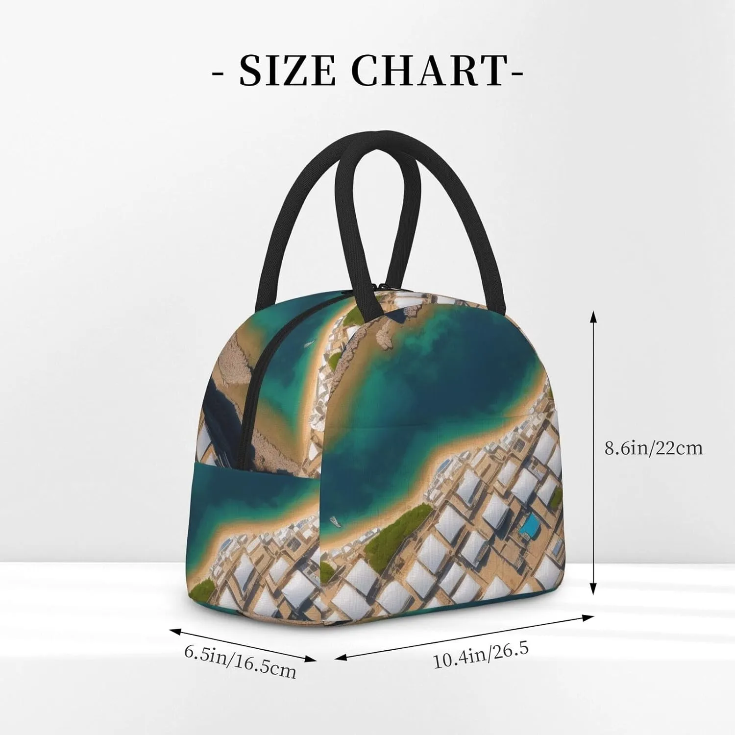 Greek Architecture Printed Patterns Lunch Bag Large Capacity Lunch Box Insulated Lunch Container For Women Man Work Outdoor Camping