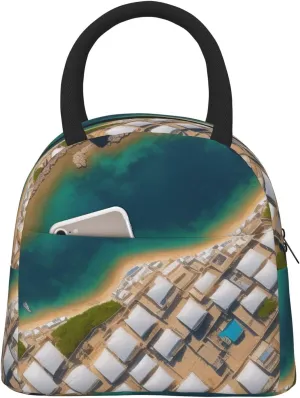 Greek Architecture Printed Patterns Lunch Bag Large Capacity Lunch Box Insulated Lunch Container For Women Man Work Outdoor Camping