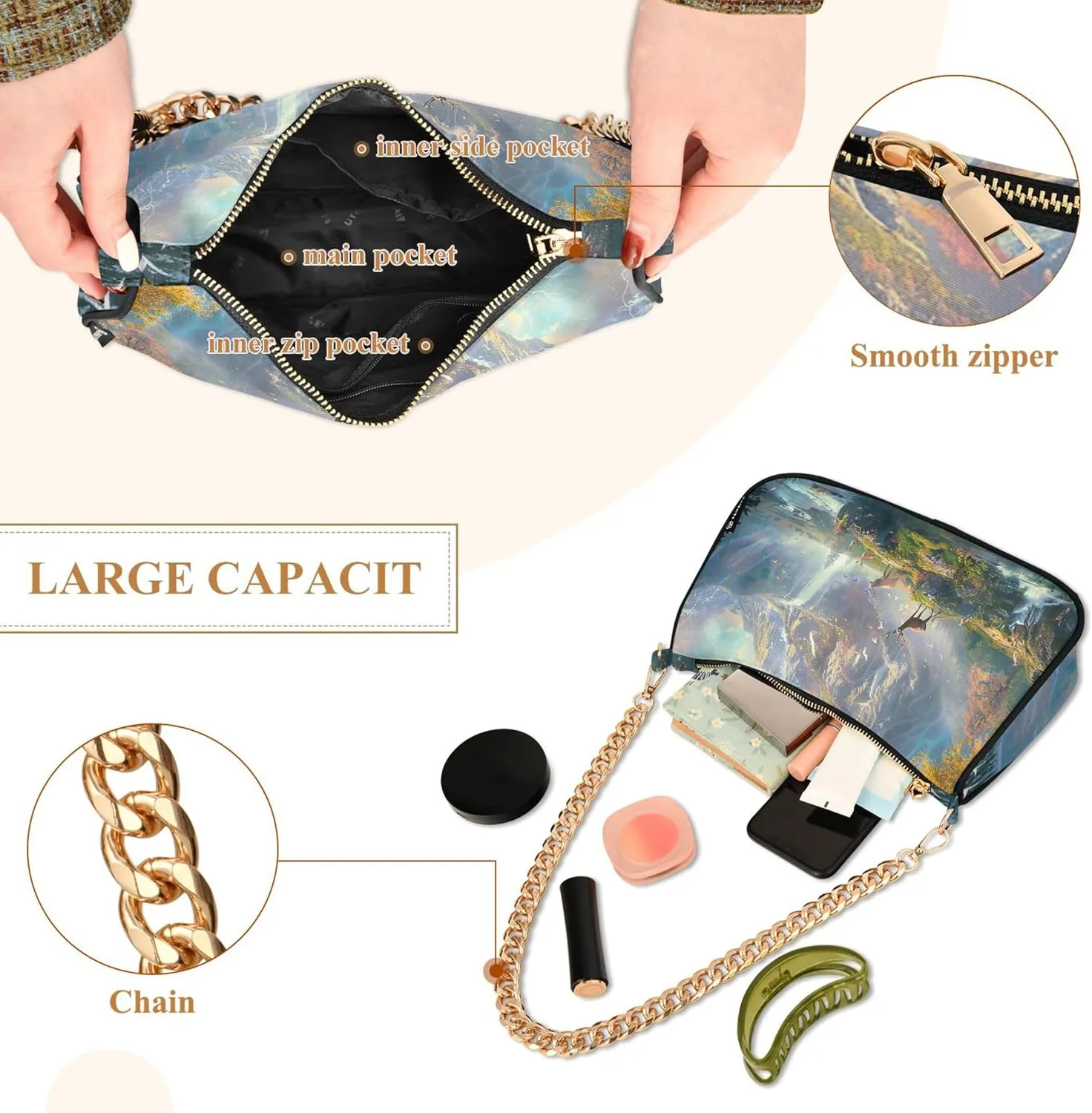 Green Blue Vintage Nautical Cute Purse Bag Hobo Evening Bag Women's Vintage Handbags Shoulder Purse