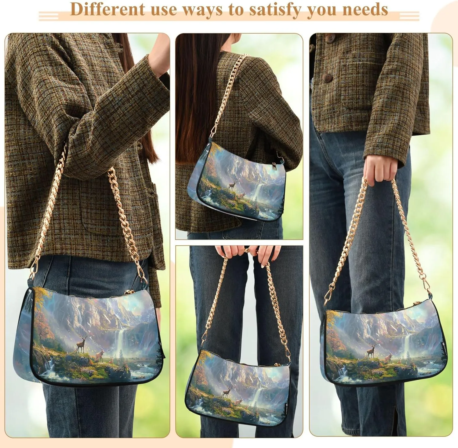 Green Blue Vintage Nautical Cute Purse Bag Hobo Evening Bag Women's Vintage Handbags Shoulder Purse