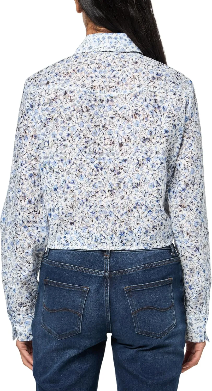 GUESS Women's Eco Long Sleeve Adelaide Bow Shirt