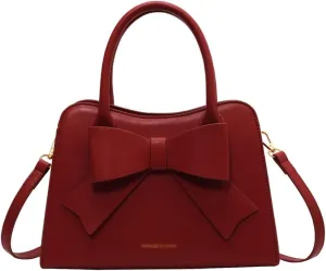 Handbags and Purse for Women Leather Top Handle Handbag Bowknot Satchel Shoulder Crossbody Bag Medium Tote Bags