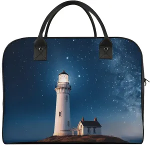 Handbags, Lighthouse Under Starry Printed Handbags,durable Handbags,office Handbags,travel Handbags,universal Handbags
