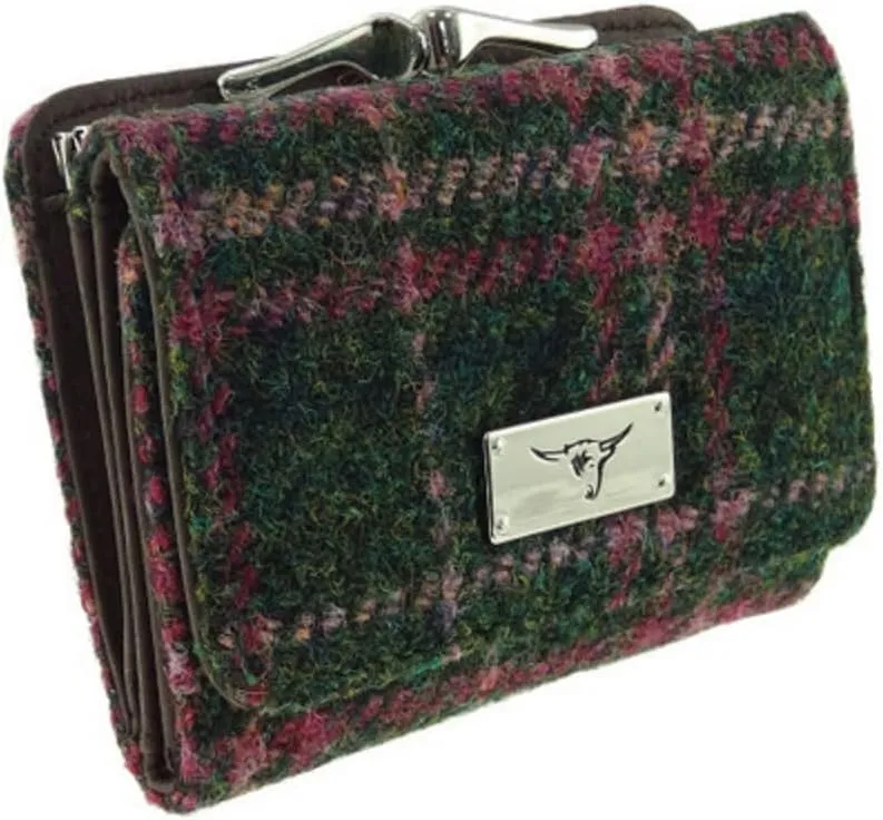 Harris Tweed Unst Small Purse in Black Watch (Col 107 Green Plum Check)